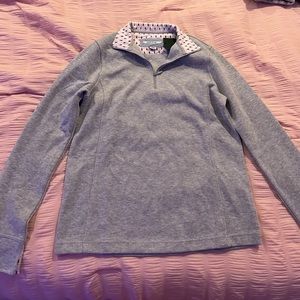 quarter zip up gray long sleeve